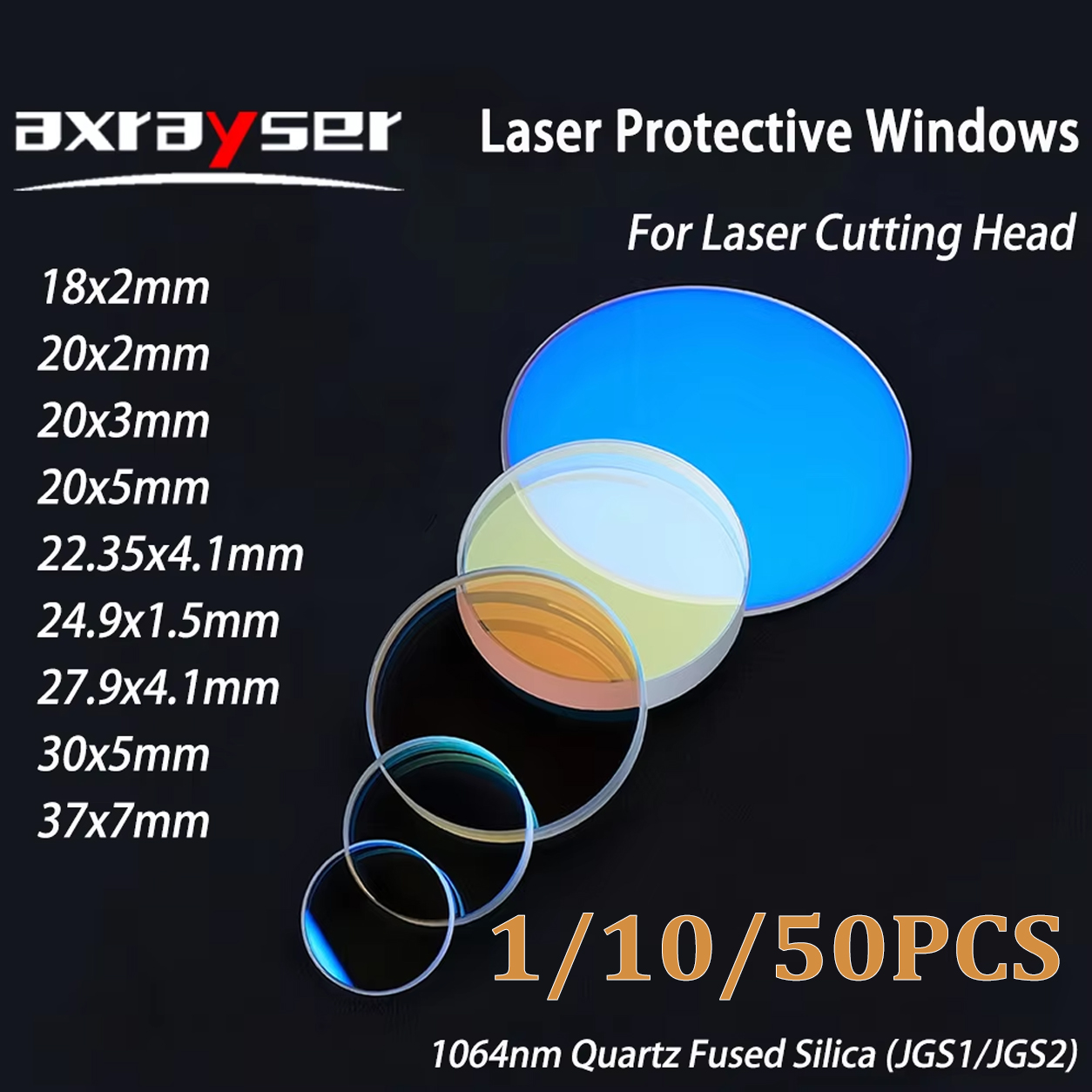 Industrial Fiber Laser - 1/10/50 Pezzi Lente di Protezione per