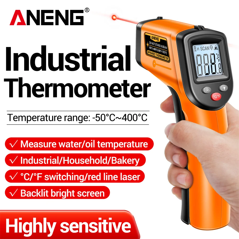 Industrial Laser Thermometer Gun - ANENG TH201 Termometro a Infrarossi Digitale
