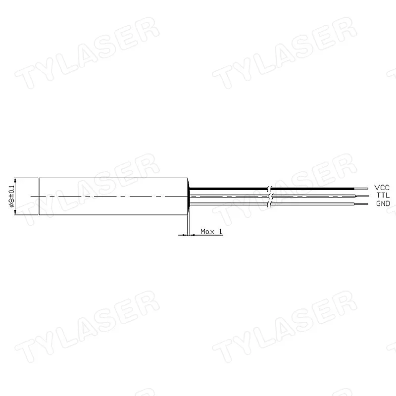 Industrial Grade Laser Pointer - Modulo Laser Esterno TTL 8mm 635nm
