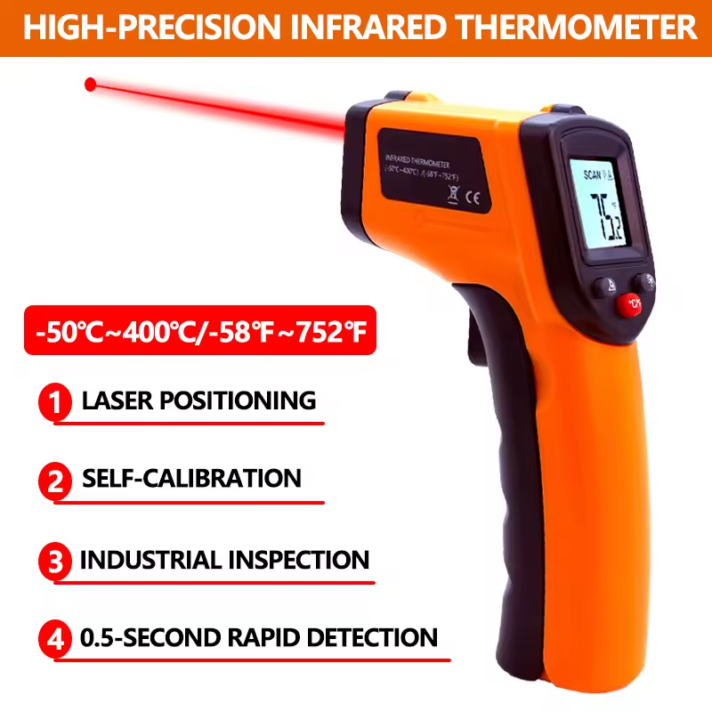 Industrial Laser Thermometer Gun - Termometro a Infrarossi Portatile Senza Contatto