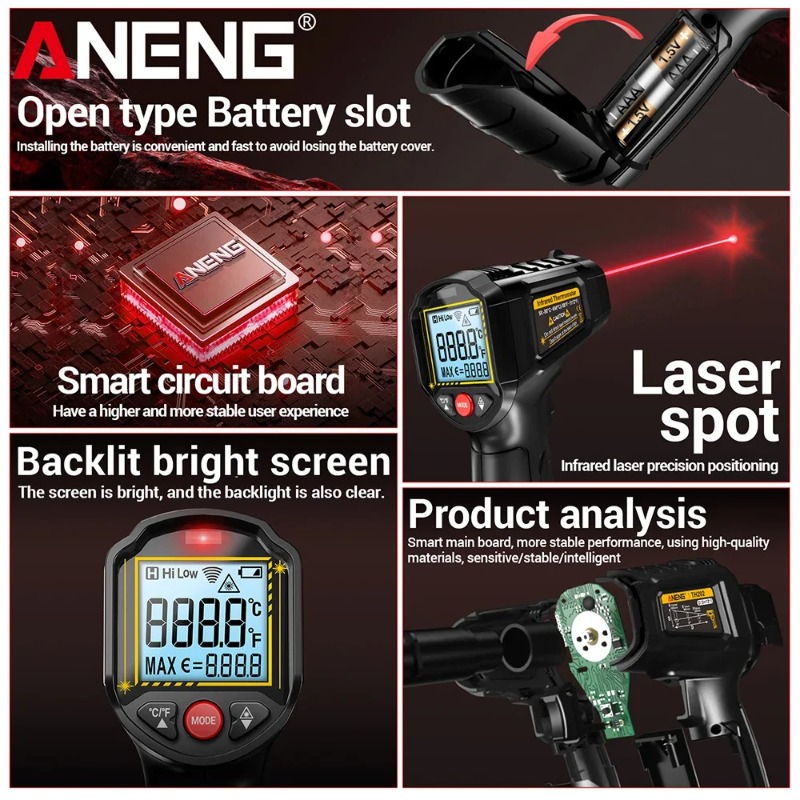 ANENG TH202 Termometri portati - Industrial Laser Thermometer Gun recensione e prezzo